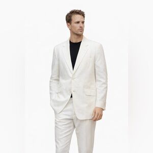 NWT Baird McNutt Murano Linen 2-Button Blazer Jacket Coat Ivory White Men's L